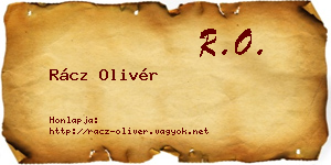 Rácz Olivér névjegykártya