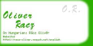 oliver racz business card